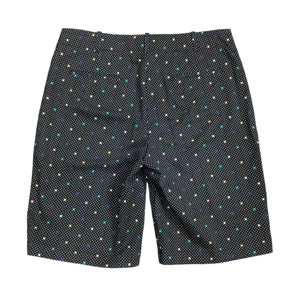 Women's Talbots 10 Medium Shorts Khakis Chino Bermuda Black Polkadot NWOT - Picture 3 of 5